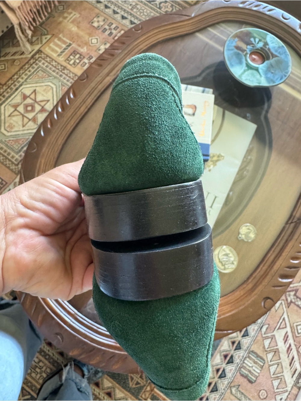 Bass and Madewell Weejuns Forest Green Suede Sz 8 - Picture 6 of 9